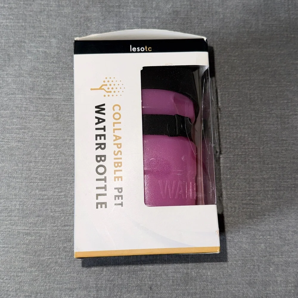 Iesotc Pink Portable Dog Squeeze Leak Proof Water Bottle